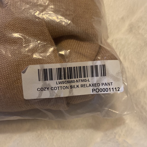 LUNYA Organic Cotton Silk Relaxed Wide Leg Cozy Lounge Pant Size Large NEW - Picture 9 of 10
